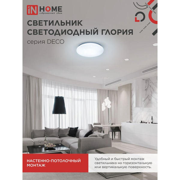Светильник светодиодный IN HOME DECO ГЛОРИЯ (4690612062235)