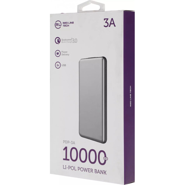 Внешний аккумулятор Red Line PDP-3A 10000mAh (серебристый)