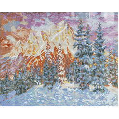 Картина стразами (алмазная мозаика) ОСТРОВ СОКРОВИЩ «Закат в горах» 662580