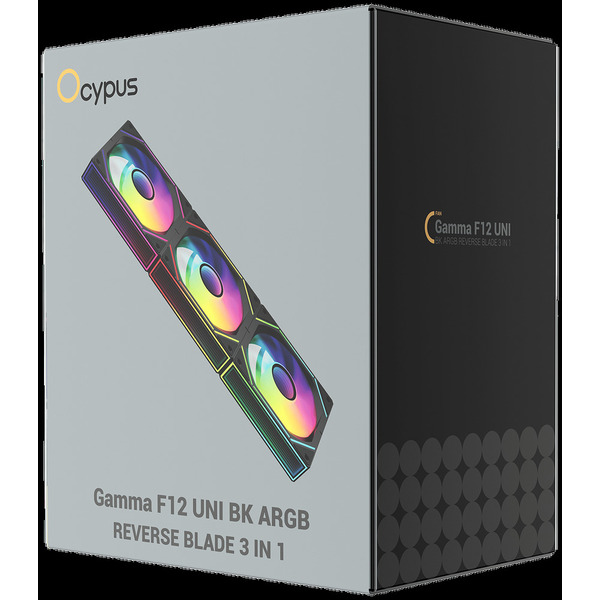 Комплект вентиляторов для корпуса Ocypus Gamma F12 Uni BK ARGB Reverse Blade 3IN1