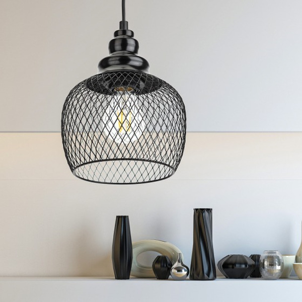 Светильник подвесной ЭРА PL8 BK Б0037455