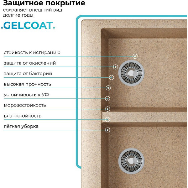 Кухонная мойка Polygran Brig 790 (песочный)
