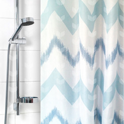 Штора для ванной комнаты Вилина 6666-2215-1 (голубые зигзаги)