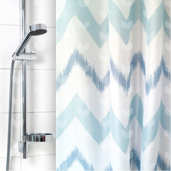 Штора для ванной комнаты Вилина 6666-2215-1 (голубые зигзаги)