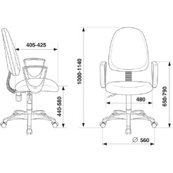 Кресло Бюрократ Престиж+ / CH-1300N/3C1 (серый)