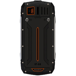 Мобильный телефон Maxvi R10 + ЗУ WC-112 (черный/оранжевый)