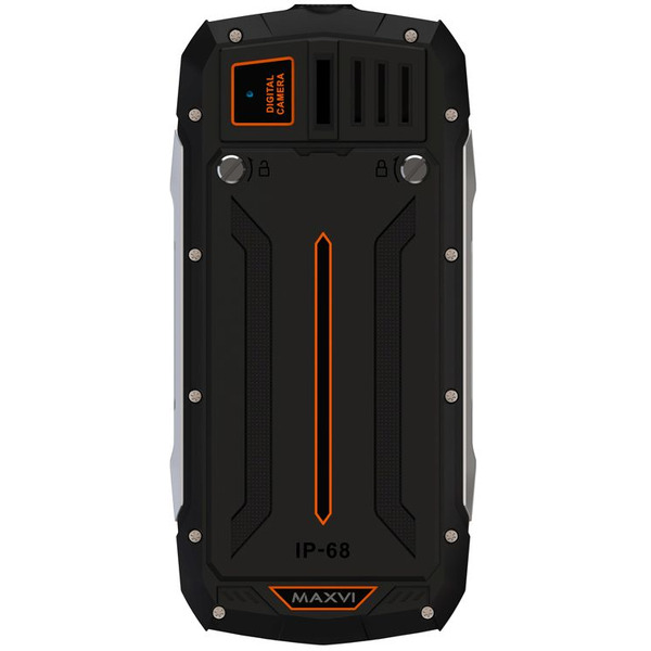 Мобильный телефон Maxvi R10 + ЗУ WC-112 (черный/оранжевый)