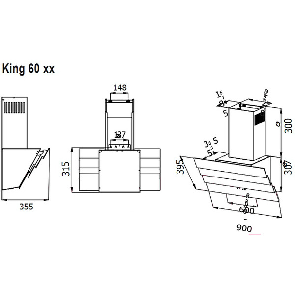 Вытяжка наклонная Evelux King 60 BG
