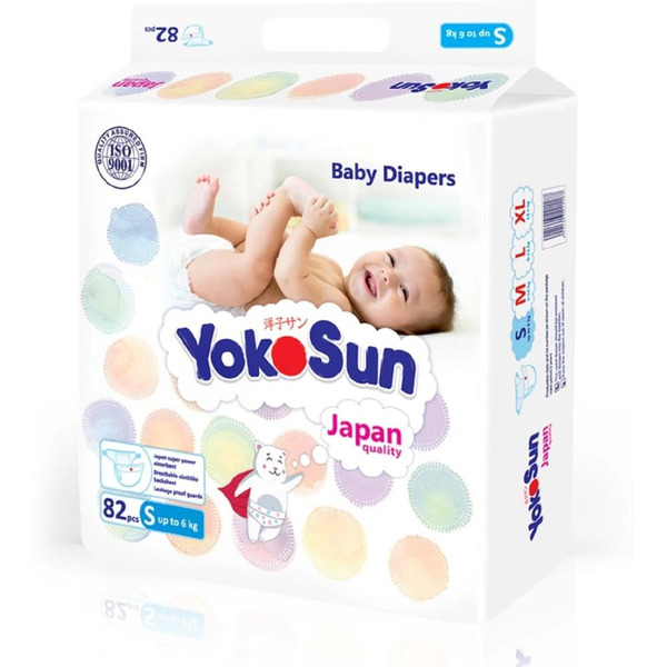 Подгузники YokoSun На липучках S до 6 кг (82 шт)
