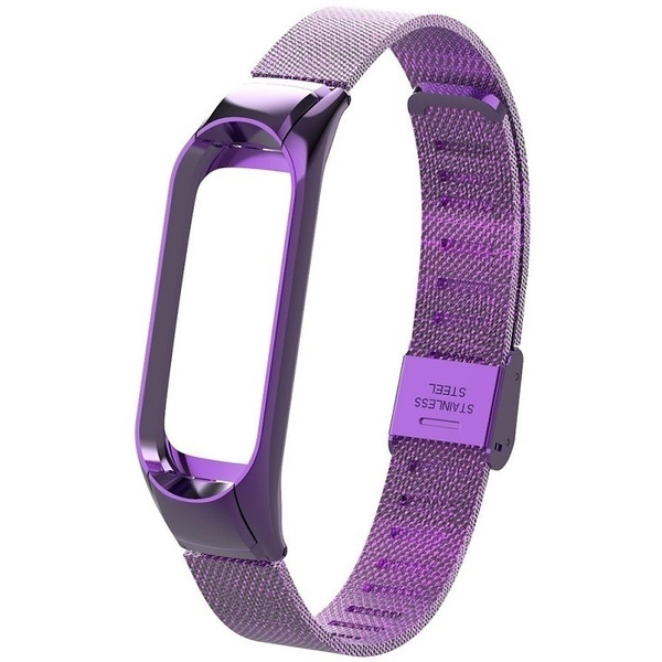 Ремешок Bingo Stainless Grid для Xiaomi Mi Band 3/4 Фиолетовый