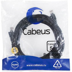 Кабель Cabeus PC-UTP-RJ45-CAT.5E-5M-BK-LSZH