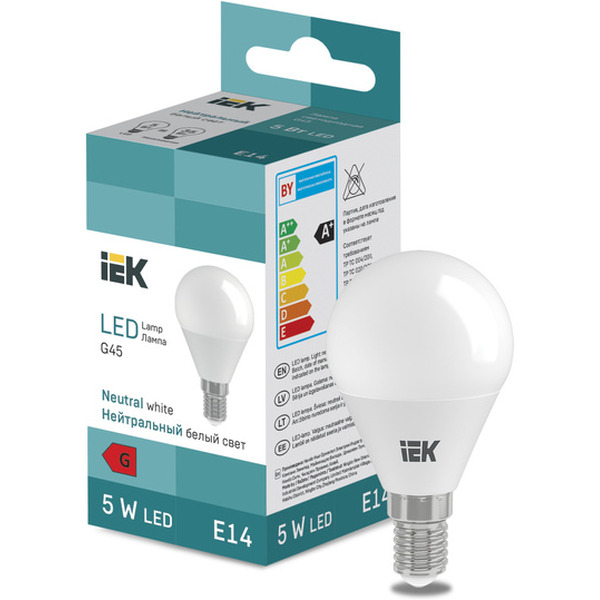 Лампочка IEK LED Globe G45 400lm 4000K E14