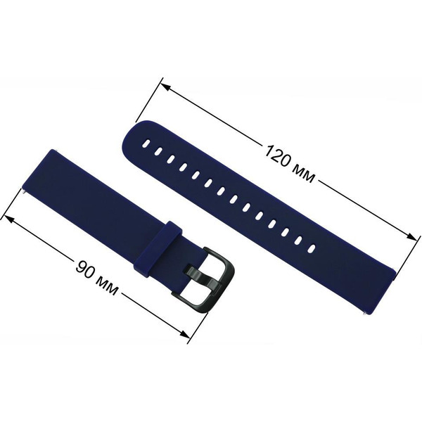Ремешок Bingo Silicone для Amazfit Bip/GTS/GTR 42mm/Ширина 20мм Темно-синий