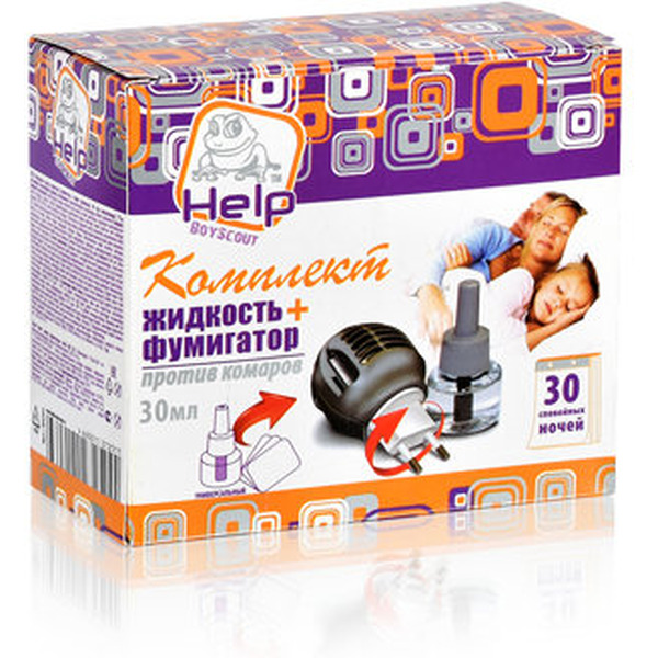 Комплект от комаров HELP BS80502 (фумигатор и жидкость 30 ночей)