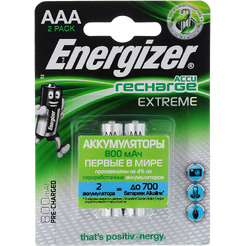 Аккумуляторы Energizer Recharge Extreme AAA 800mAh 2 шт.