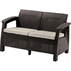 Диван садовый Keter Corfu II Love Seat 258946 (коричневый)