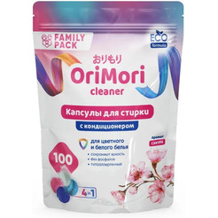 Капсулы для стирки OriMori Family pack Сакура 4 в 1, 100 шт