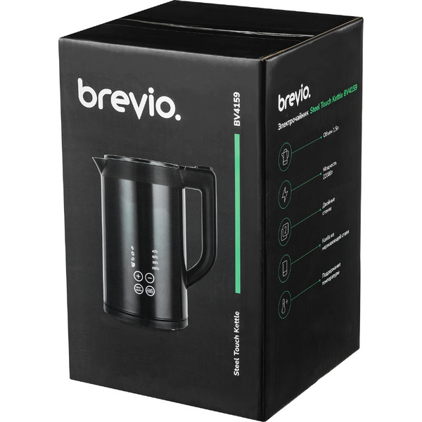 Электрочайник Brevio Steel Touch Kettle BV4159 (черный)