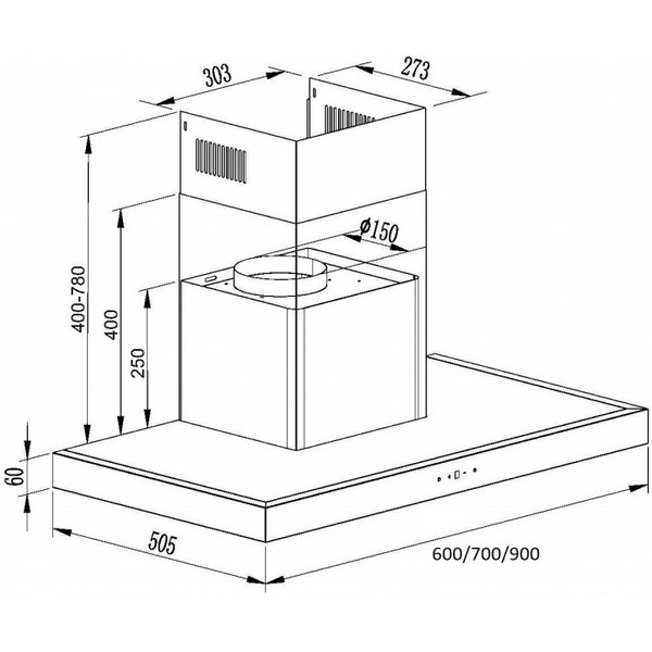 Вытяжка Schtoff S Plus 600 X (нержавеющая сталь)