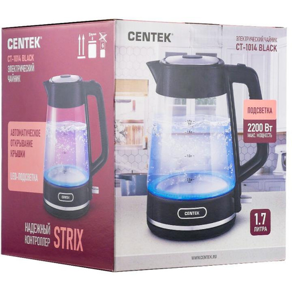 Электрический чайник CENTEK CT-1014 (черный)