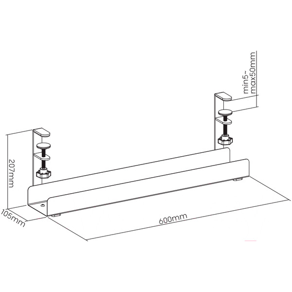 Лоток для проводов ErgoSmart Easy Tray (черный)