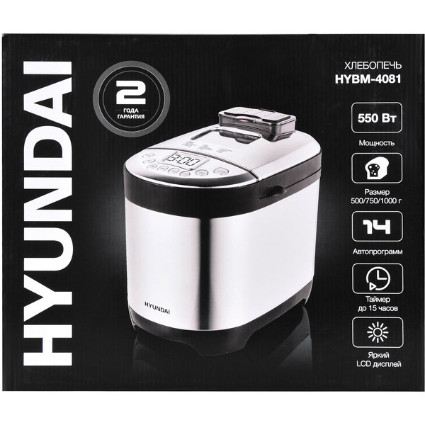 Хлебопечь Hyundai HYBM-4081 (черный/серебристый)