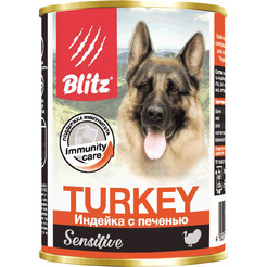 Влажный корм для собак Blitz Pets Sensitive Индейка с печенью 4056 (0.4 кг)