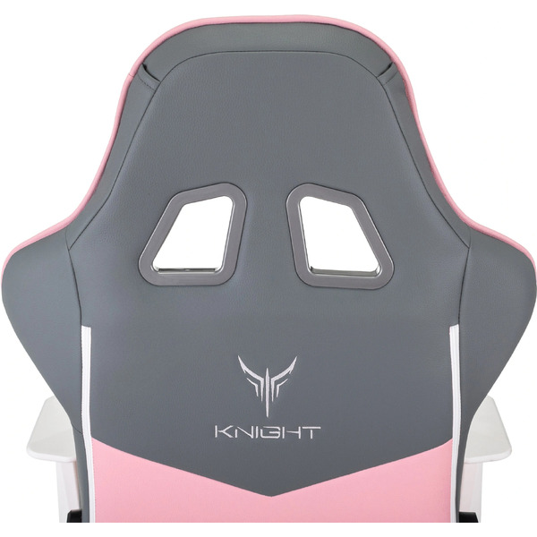 Кресло игровое Бюрократ Knight Catzy (экокожа, серый/розовый)