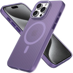 Задняя накладка CASE Translucent Strip Apple iPhone 15 Pro Max (фиолетовый)