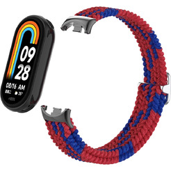 Ремешок Bingo Braided для Xiaomi Mi Band 8 (красный с синим)