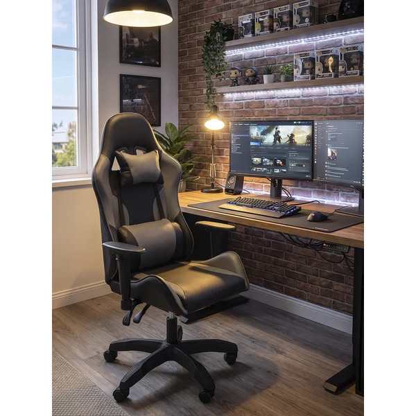 Игровое кресло byroom RG FLEX leather grey BRGL025/G