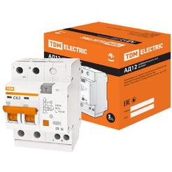 Дифференциальный автомат TDM АД12 2Р 63А 100мА SQ0204-0024