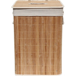 Бамбуковая корзина с ручками по бокам и откидной крышкой Рыжий кот BLB-08-D, арт.M312139, 35х35х50см