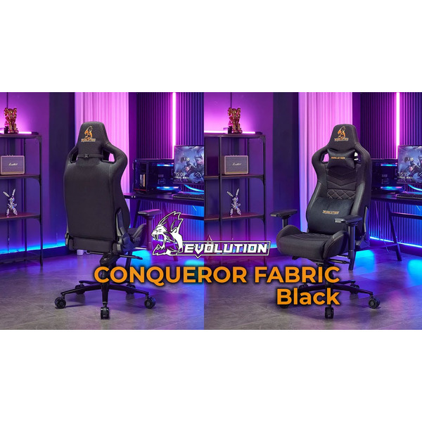 Игровое кресло EVOLUTION CONQUEROR FABRIC Black
