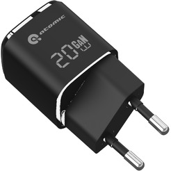 Зарядное устройство сетевое Atomic UniQ G201 GAN 20W USB A+C с кабелем USB С-С 10.181 (черный)