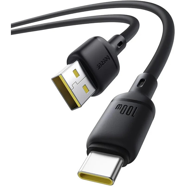 Кабель Baseus Silky Series Fast Charging Cable USB to Type-C 100W (2 м, черный)