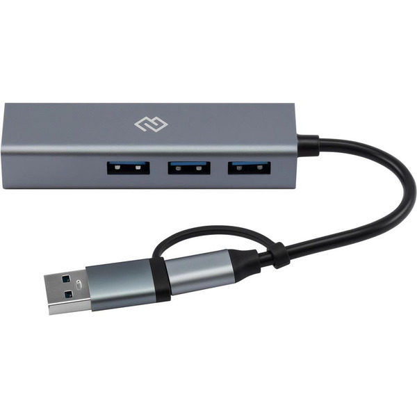 Разветвитель USB-C + USB-A Digma DHUB-LAN-4port