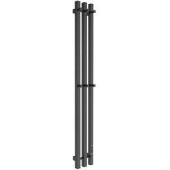 Полотенцесушитель Маргроид Ferrum Inaro 120x6 6 крючков профильный (черный матовый, таймер справа)