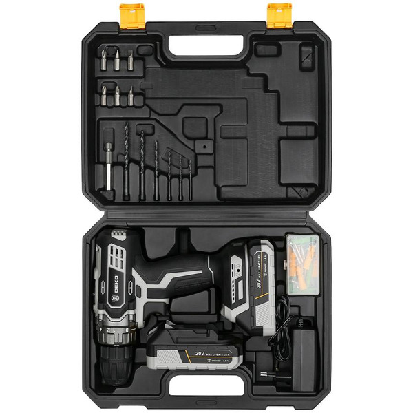 Дрель-шуруповерт Deko DKCD20 Black Edition SET 3 063-4050