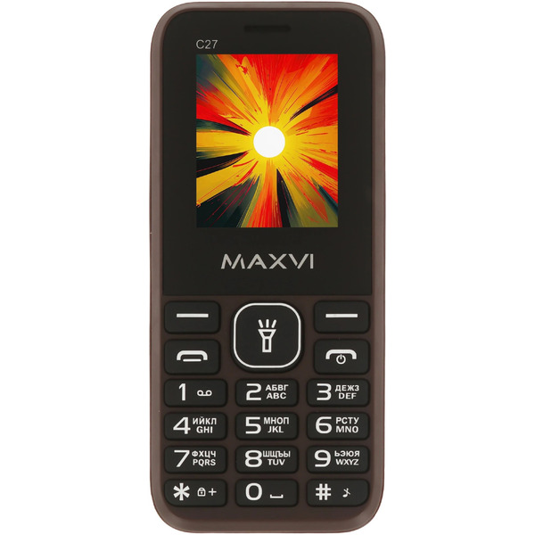 Мобильный телефон MAXVI C27+ ЗУ WC-112 (коричневый)