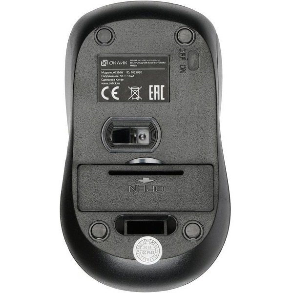 Мышь Oklick 675MW (черный/красный)