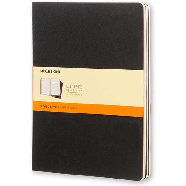 Блокнот Moleskine Cahier Journal XLarge QP321 (черный) 3 шт