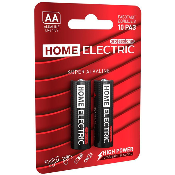 Элементы питания HOME ELECTRIC PROFESSIONAL ,HEL_ LR62BL 1,5V, 2BL