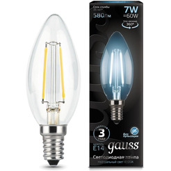 Светодиодная лампочка Gauss LED Filament Candle E14 7 Вт 4100 К 103801207