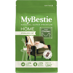 Сухой корм для кошек MyBestie Хоум Стерилизованный с курицей / 4544-15-MBH-CAT (1.5кг)