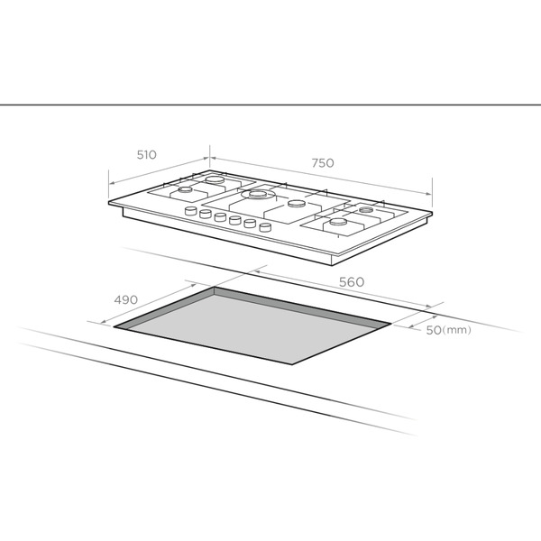 Панель газовая варочная Midea Q751SFD-SS