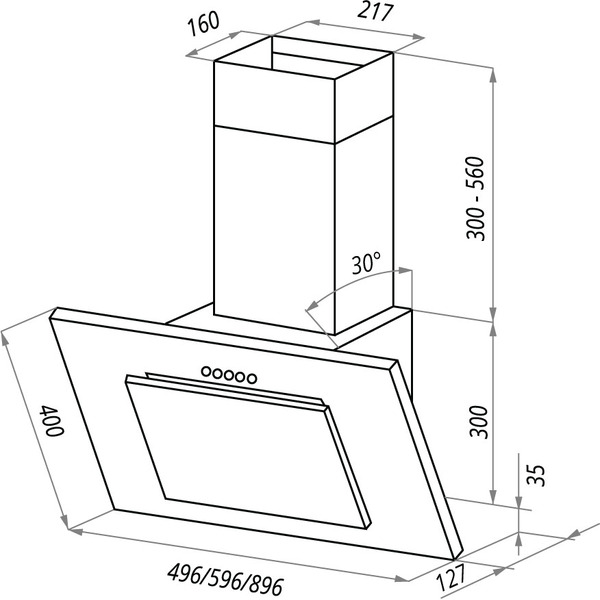 Вытяжка MAUNFELD Tower G 50 (белый)