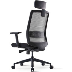 Кресло BESTUHL S30 (черная рама, спинка-сетка чистый черный, сиденье-ткань черный)