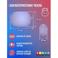 Чехол BINGO Silicone для XIAOMI Redmi Buds 4 Pro Фиолетовый