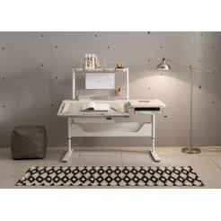 Задняя полка к столу Comf-Pro MINI SMART (Белая доска, Белый дуб) A/SMART-S-S-T